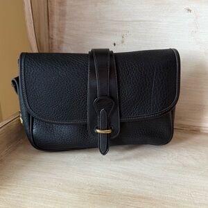 Vintage Dooney and Bourke All Weather Leather Classic Equestrian Black Bag